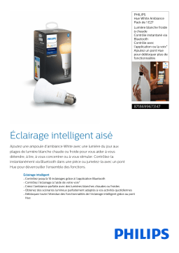 Philips E27 Hue White & ambiance Ampoule connectée Product fiche