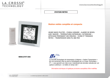 Product information | La Crosse WS9137 Noir Station météo Product fiche | Fixfr