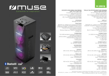 Product information | Muse M-1950 DJ Enceinte sono Product fiche | Fixfr