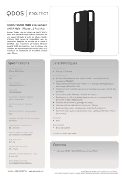Qdos iPhone 12 Pro Max TouchPure noir MagSafe Coque Product fiche