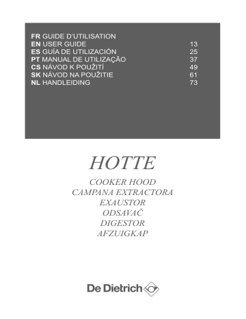 Owner's manual | De Dietrich DHB7952W Hotte décorative murale Manuel du propriétaire | Fixfr