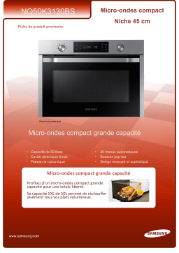 Samsung NQ50K3130BS Micro ondes encastrable Product fiche