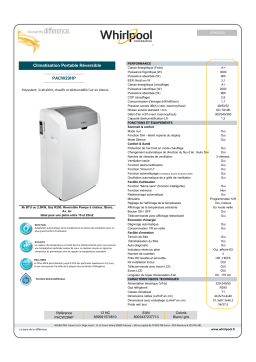Whirlpool PACW29HP Clim réversible Product fiche