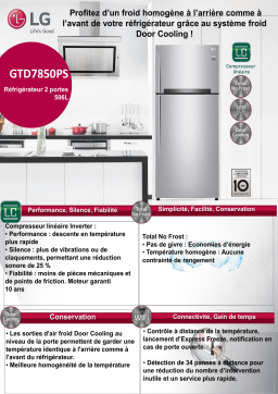 LG GTD7850PS Réfrigérateur 2 portes Product fiche