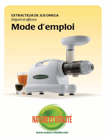 Manuel du propriétaire | Omega 8224 blanc Extracteur de jus Owner's Manual | Fixfr