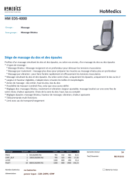 Homedics EDS-4000 Siège massant Product fiche