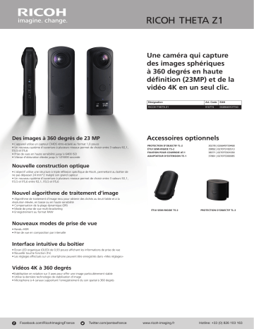 Product information | Ricoh THETA Z1 Caméra 360 Product fiche | Fixfr