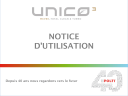 Polti UNICO MCV85 TOTAL CLEAN & TURBO Aspirateur nettoyeur vapeur Owner's Manual