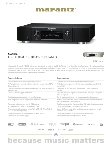 Product information | Marantz Réseau NA6006 silver DAC audio Product fiche | Fixfr