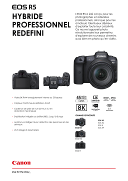 Canon EOS R5 Boîtier nu Appareil photo Hybride Product fiche