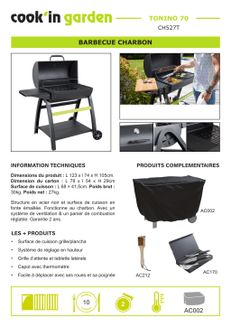 Cook'in Garden TONINO 70 Barbecue charbon Product fiche