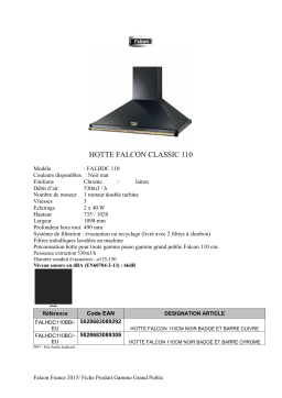 Falcon 110 NOIR BAR/ BADG CHROME Hotte grande largeur Product fiche