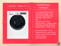 Hoover WDWFL 4138AH-47 Lave linge séchant hublot Product fiche