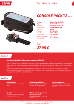 Zefal Sacoche de vélo Console Pack T2 Sacoche Product fiche