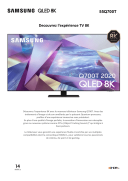 Samsung QE55Q700T 8K 2020 TV QLED Product fiche