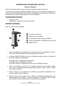 Orium automatique savon ou gel hydroalcoolique Distributeur de gel hydroalcoolique Owner's Manual