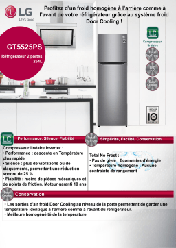 LG GT5525PS Réfrigérateur combiné Product fiche