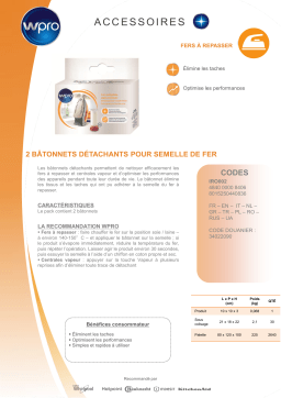 Wpro DETACHANTS POUR SEMMELLE DE FER X2 Détachant Product fiche