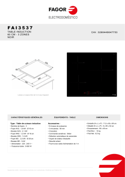 Fagor FAI3537 Table induction Product fiche