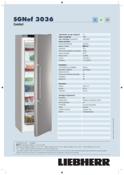 Liebherr SGNEF3036-21 Congélateur armoire Product fiche
