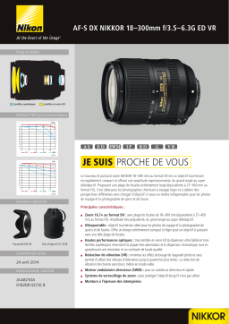 Nikon AF-S DX 18-300mm f/3.5-6.3G ED VR Nikkor Objectif pour Reflex Product fiche