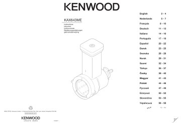 Manuel du propriétaire | Kenwood KAX643 Trancheuse & Râpe Kmix Râpe Owner's Manual | Fixfr