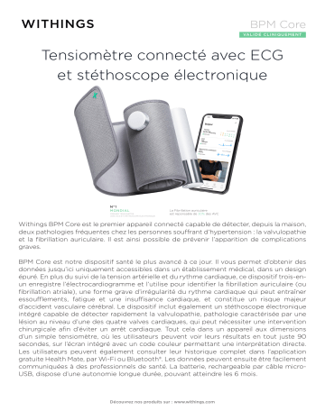 Product information | Withings BPM CORE Tensiomètre Product fiche | Fixfr