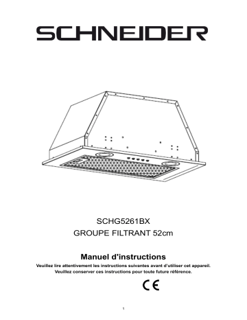 Manuel du propriétaire | Schneider SCHG5261BX Groupe filtrant Owner's Manual | Fixfr