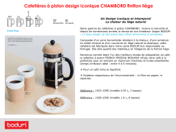 Bodum CHAMBORD A PISTON 3T 0.35L - COUVERCLE Cafetière Product fiche