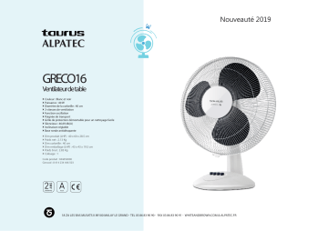 Product information | Taurus GRECO 16 Ventilateur Product fiche | Fixfr