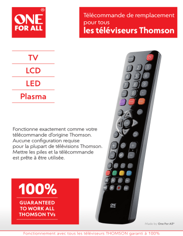 Product information | One For All URC 1922 (TCL Thomson) Télécommande universelle Manuel utilisateur | Fixfr