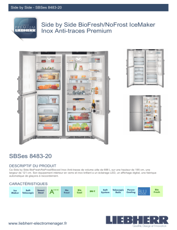 Product information | Liebherr SBSes8483-21 Réfrigérateur multi portes Product fiche | Fixfr