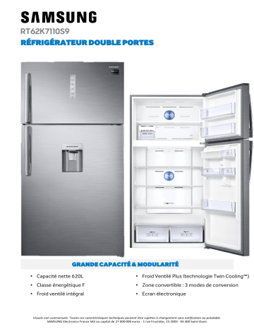 Product information | Samsung RT62K7110S9 Réfrigérateur 2 portes Product fiche | Fixfr