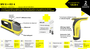 Kärcher | Product information | Karcher WV 6 + KV 4 Nettoyeur vitres Product fiche | Fixfr