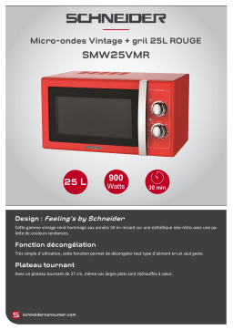Schneider SMW25VMR Micro ondes gril Product fiche