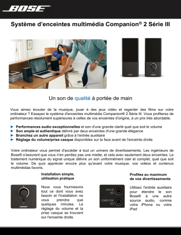Product information | Bose Companion 2 III 2.0 Enceinte PC Product fiche | Fixfr