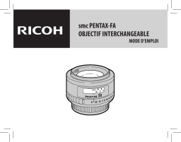 Pentax FA 35mm F2 AL Objectif pour Reflex Owner's Manual