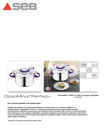 Product information | SEB ClipsoMinut perfect 6 L Autocuiseur Product fiche | Fixfr