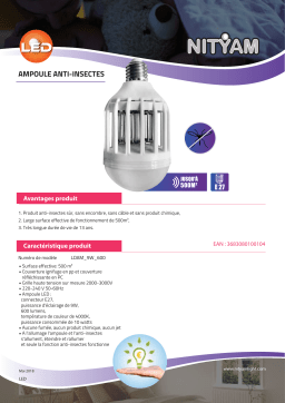 Nityam Ampoule LED 2 en 1 Anti insectes Product fiche