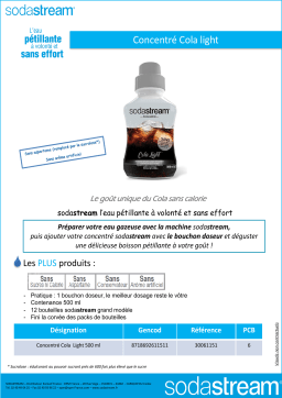 Sodastream COLA LIGHT 500ml Concentré Product fiche