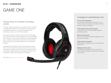 Product information | Epos Sennheiser Game one Casque gamer Product fiche | Fixfr