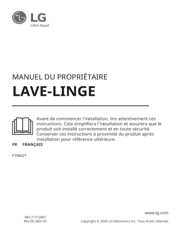 Manuel du propriétaire | LG F74N23WH Lave linge hublot Owner's Manual | Fixfr