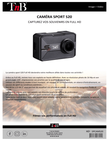 Product information | TNB HD S20 Caméra sport Product fiche | Fixfr