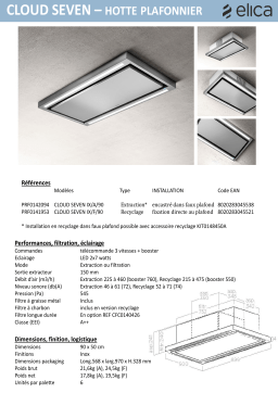 Elica CLOUD SEVEN IX/A/90 Hotte plafond Product fiche