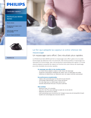 Product information | Philips PSG8160/30 série 8100 Centrale vapeur Product fiche | Fixfr