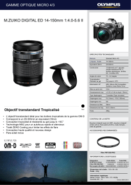 Olympus 14-150mm f/4.0-5.6 II noir M.Zuiko Objectif pour Hybride Product fiche