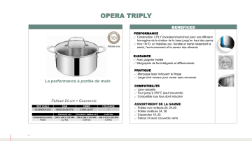 Product information | Lagostina Opéra Triply 24cm Faitout Product fiche | Fixfr