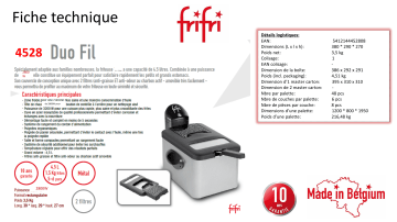 Product information | Frifri 4528 Gris Duofil Friteuse Product fiche | Fixfr