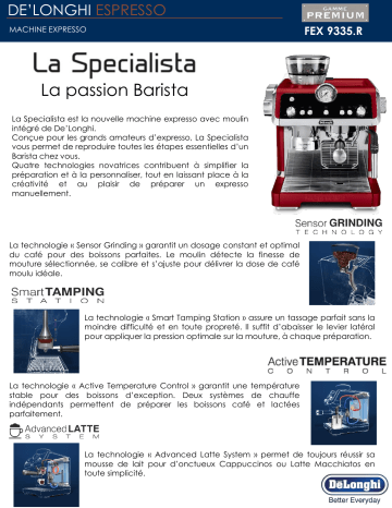 Product information | Delonghi Specialista EC9335 R Expresso broyeur Product fiche | Fixfr