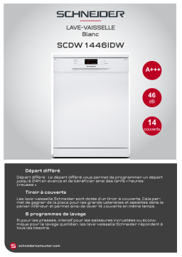 Schneider SCDW1446IDW Lave vaisselle 60 cm Product fiche